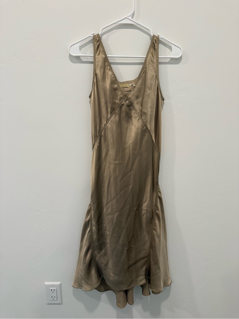 Max Studio 100% Silk Taupe Dress